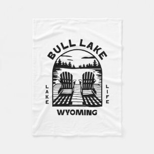 Bull Lake Wyoming Outdoors Vintage 1 Fleece Blanket
