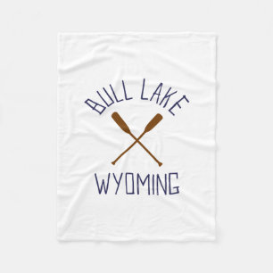 Bull Lake Wyoming Outdoors Vintage 2 Fleece Blanket