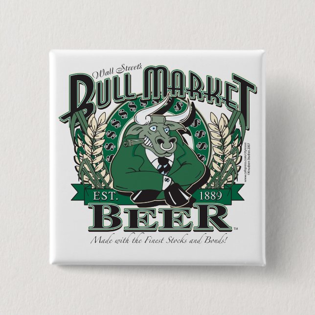 Bull-Market-CNBC-LARGE 15 Cm Square Badge (Front)