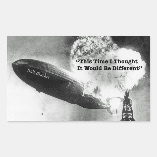 Bull Market Crash Humour Rectangular Sticker (Front)