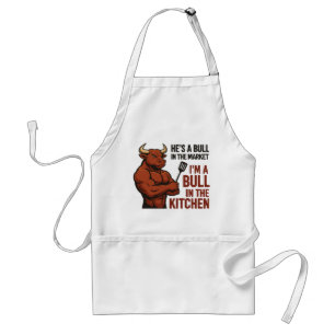 Bull Market Meets Kitchen Humor Apron