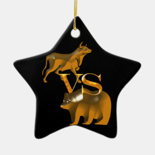 Bull Market Vs Bear Market Ceramic Ornament