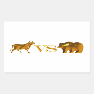 Bull Market Vs Bear Market Rectangular Sticker