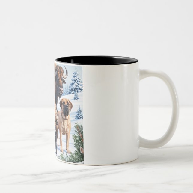 Bull, Mastiff, Dog at the outdoors  Two-Tone Coffee Mug (Right)