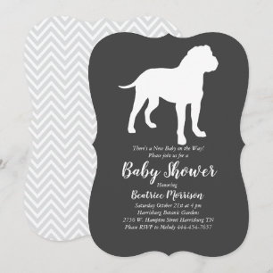 Bull Mastiff Dog Baby Shower Gender Neutral Invitation