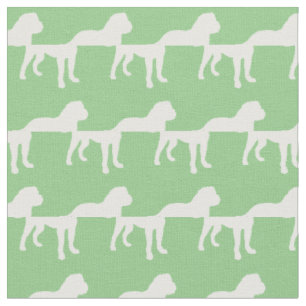 Bull Mastiff Dog Silhouette Bullmastiff Sage Green Fabric