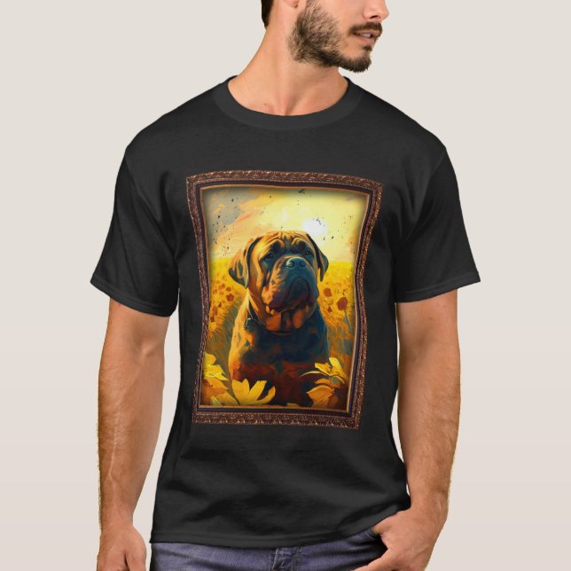Bull Mastiff Painting Sunflower Flower Mom Women F T-Shirt (Front)