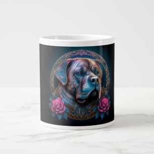 Bull Mastiff Peers Through A Time Portal Large Coffee Mug