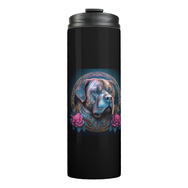 Bull Mastiff Peers Through A Time Portal Thermal Tumbler (Front)