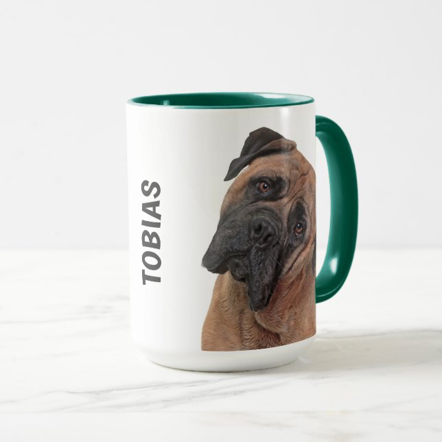Bull Mastiff Personalised  Mug (Front Right)