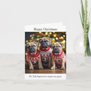 Bull Mastiff Puppies Christmas Card