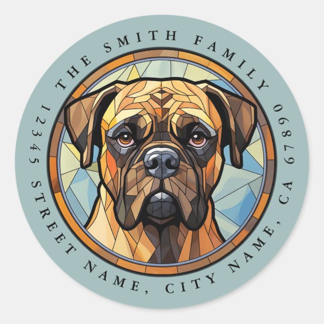 Bull Mastiff Round Stickers (Front)