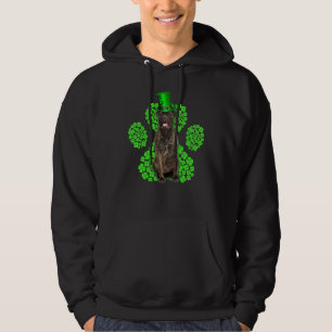 Bull Mastiff Shamrock Paw Clovers St Patrick's Day Hoodie