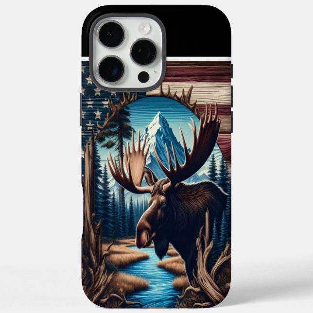 Bull Moose American Landscape Case-Mate iPhone Case (Back)