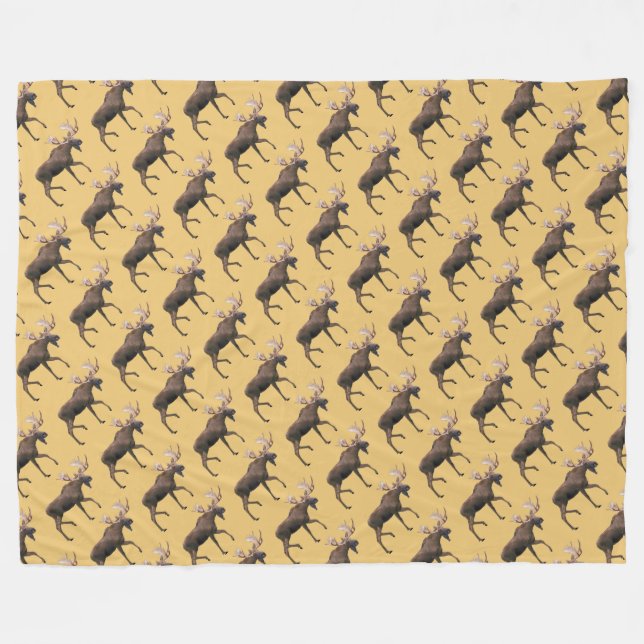 Bull Moose Fleece Blanket (Front (Horizontal))