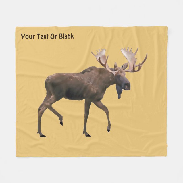 Bull Moose Fleece Blanket (Front (Horizontal))