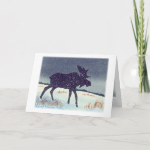 Bull Moose Painting Holiday Card