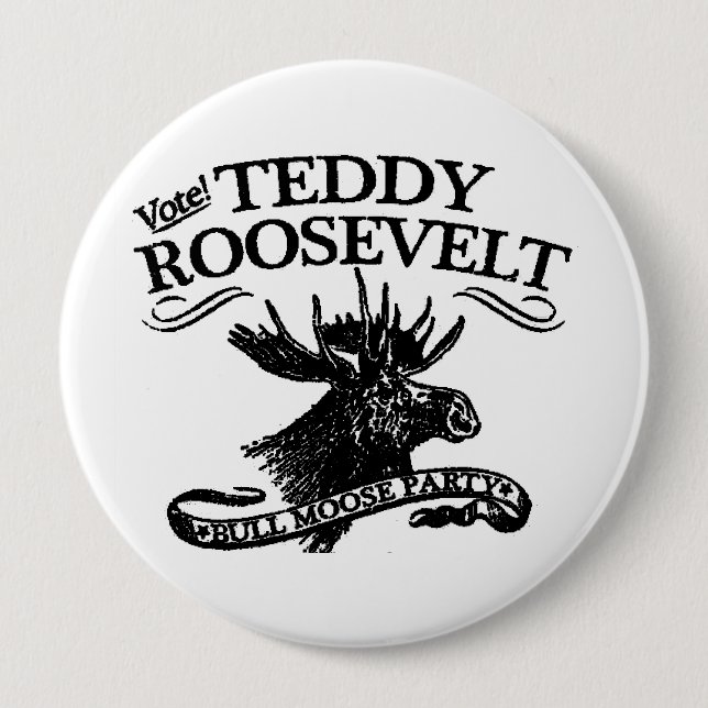 bull moose party button (Front)