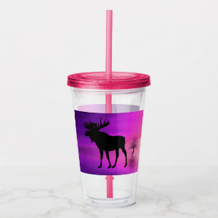 Bull Moose Silhouette Acrylic Tumbler