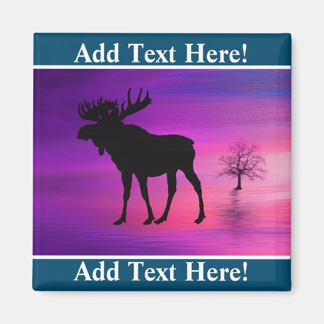 Bull Moose Silhouette Magnet (Front)