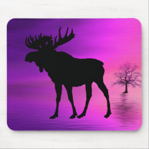 Bull Moose Silhouette Mouse Pad