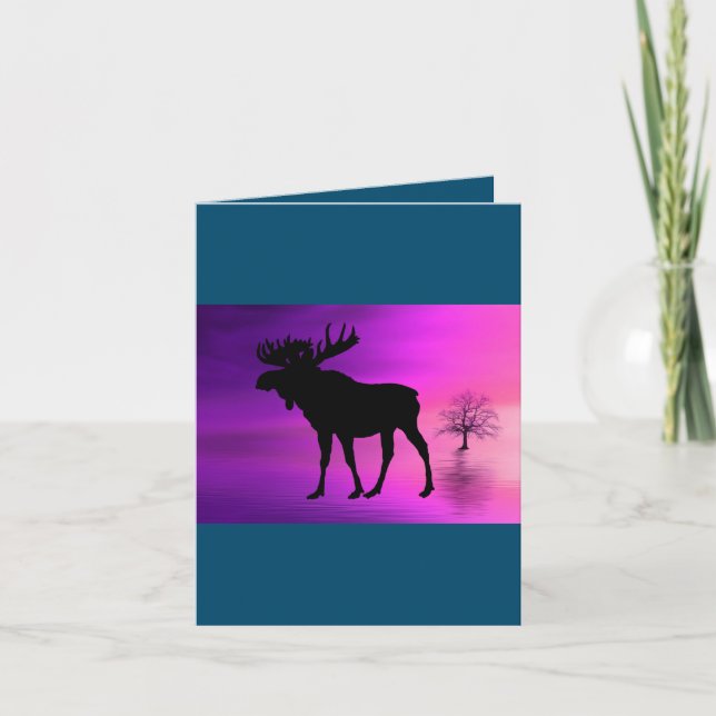 Bull Moose Silhouette Note Card (Front)