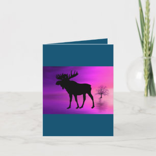 Bull Moose Silhouette Note Card