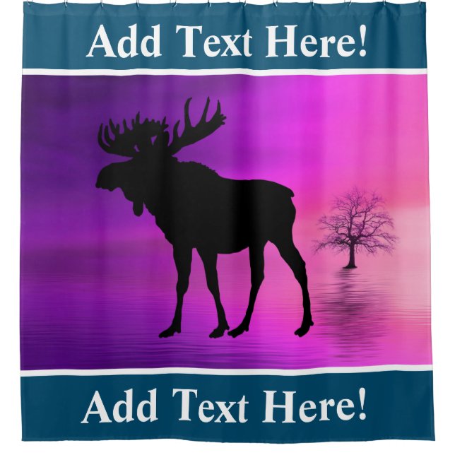 Bull Moose Silhouette Shower Curtain (Front)