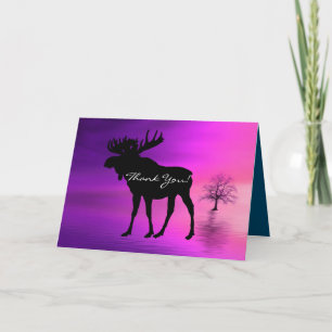 Bull Moose Silhouette Thank You Card