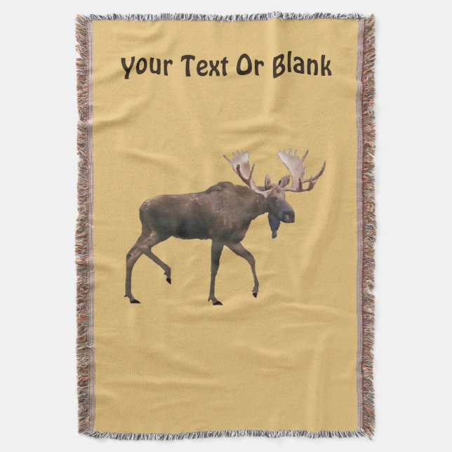 Bull Moose Throw Blanket (Front Vertical)