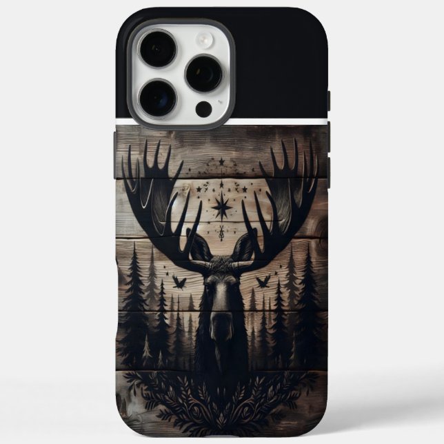 Bull Moose Wood Art Case-Mate iPhone Case (Back)