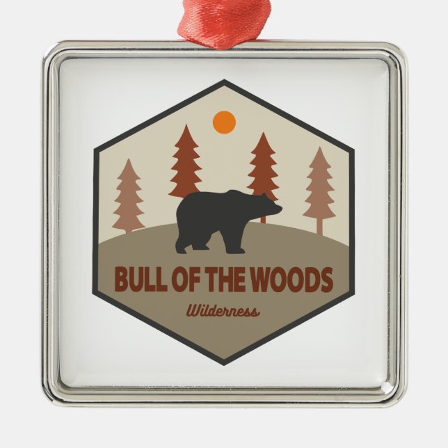Bull Of The Woods Wilderness Oregon Bear Metal Ornament (Front)