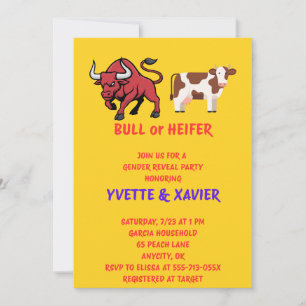 Bull or Heifer Gender Reveal Invitation