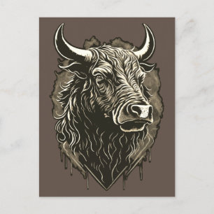 Bull Portrait Postcard