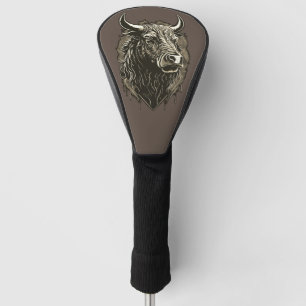 Bull Portrait Postcard Golf Head Cover