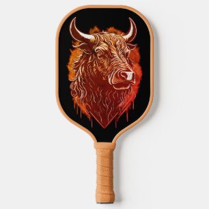 Bull Portrait Postcard Pickleball Paddle