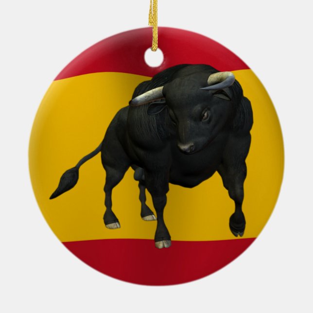 BULL - REALISTIC CERAMIC TREE DECORATION (Back)