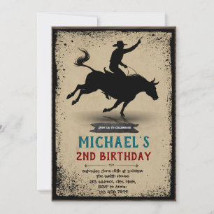 Bull ride party invitation
