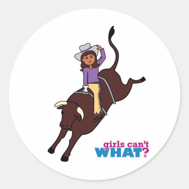 Bull Rider Dark Classic Round Sticker (Front)