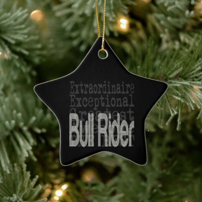 Bull Rider Extraordinaire Ceramic Ornament (Tree)