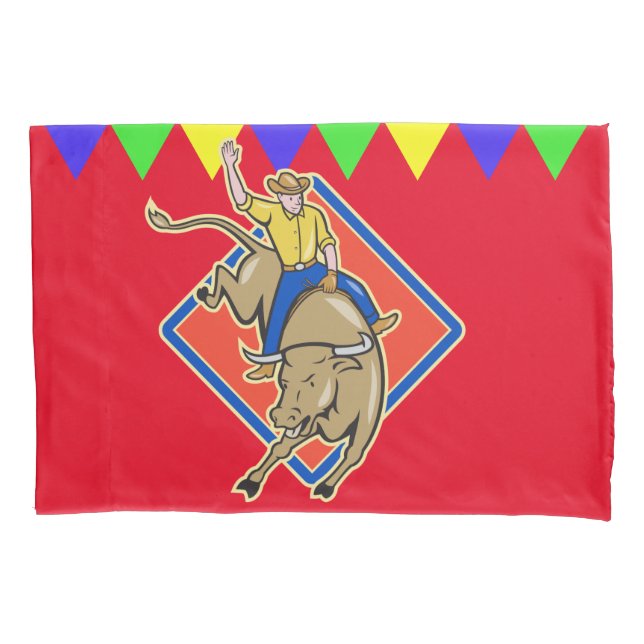 Bull Rider Pillow Case (Front)
