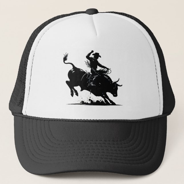 Bull Rider Rodeo Trucker Hat (Front)