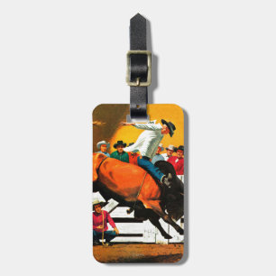 Bull Riding by Fred Ludekens Luggage Tag