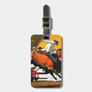 Bull Riding by Fred Ludekens Luggage Tag