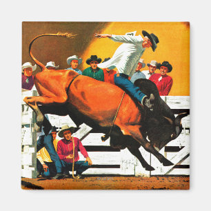 Bull Riding by Fred Ludekens Magnet