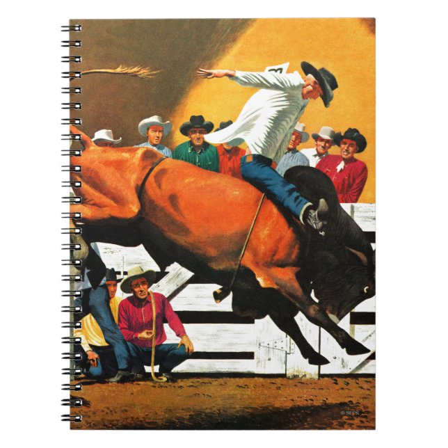 Bull Riding by Fred Ludekens Notebook (Front)