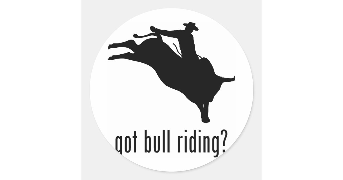 Bull Riding Classic Round Sticker | Zazzle