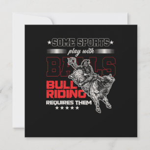 Bull Riding Cowboy Country Rodeo Cowgirl Gift Invitation