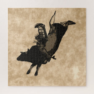 Bull Riding Hero- Rodeo Event   Jigsaw Puzzle