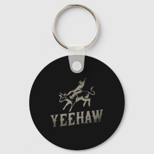 Bull Riding Horseback Riding Western Rodeo Yeehaw Key Ring